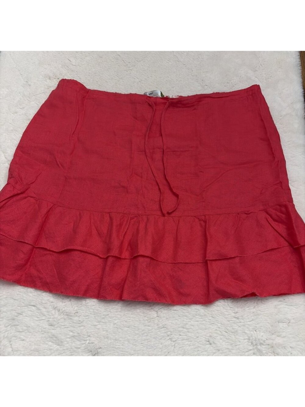 Old Navy Womens 16 Low Waist Skirt 100% Linen Layered